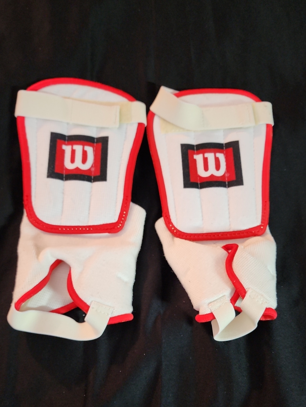 Wilson Kids White and Red Protective Shin Guards